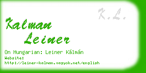 kalman leiner business card